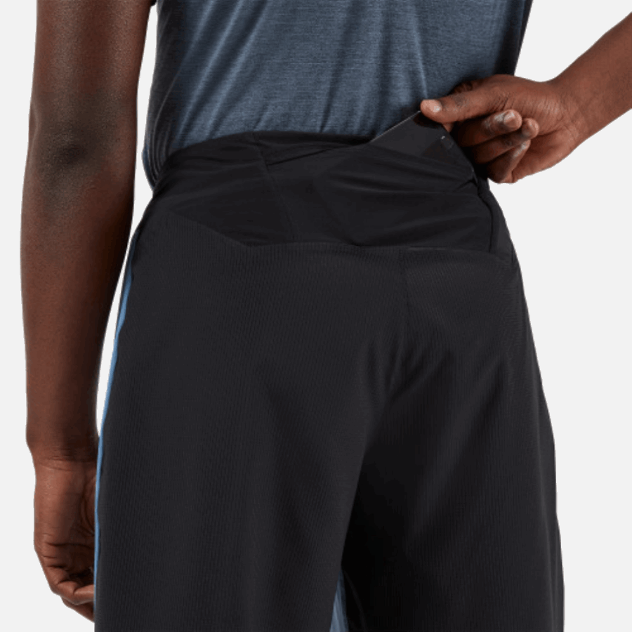 Short Léger Céruléen-noir Sur La Course