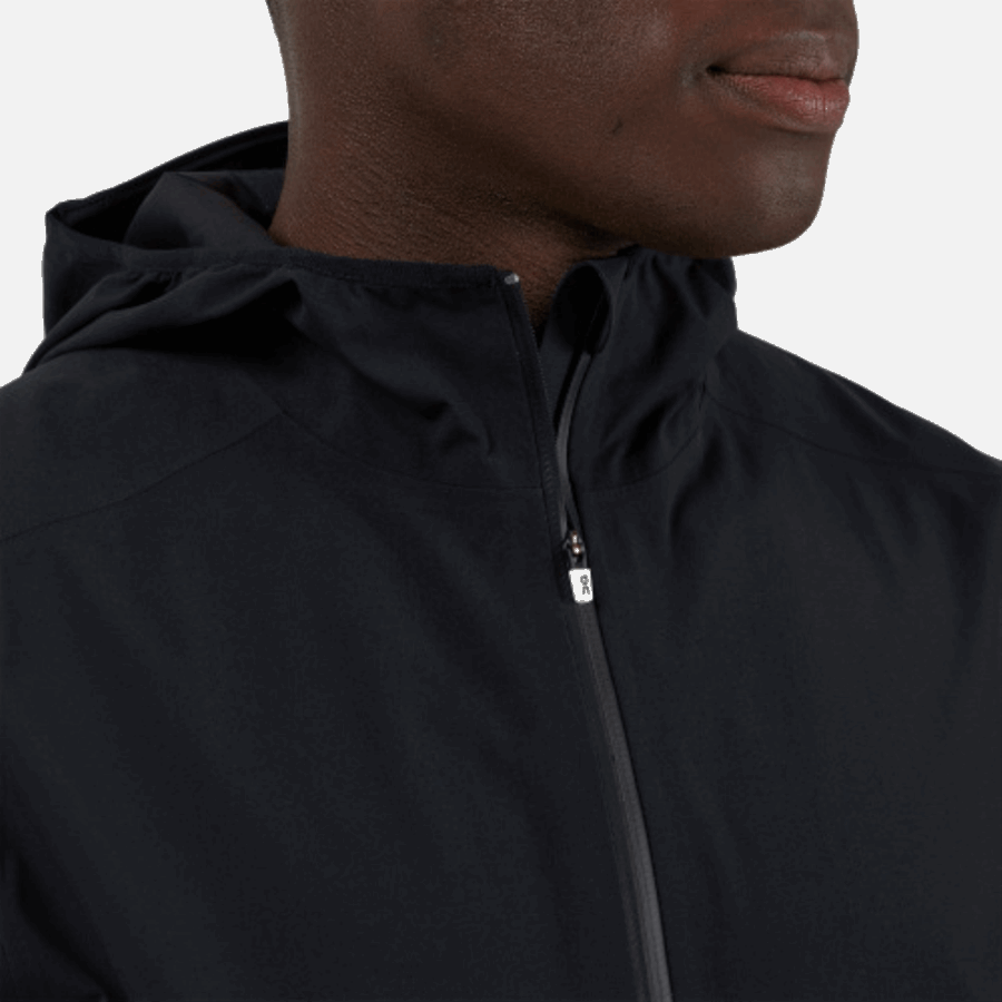 Anorak Imperméable Noir En Cours D'exécution