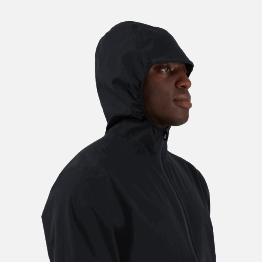 Anorak Imperméable Noir En Cours D'exécution