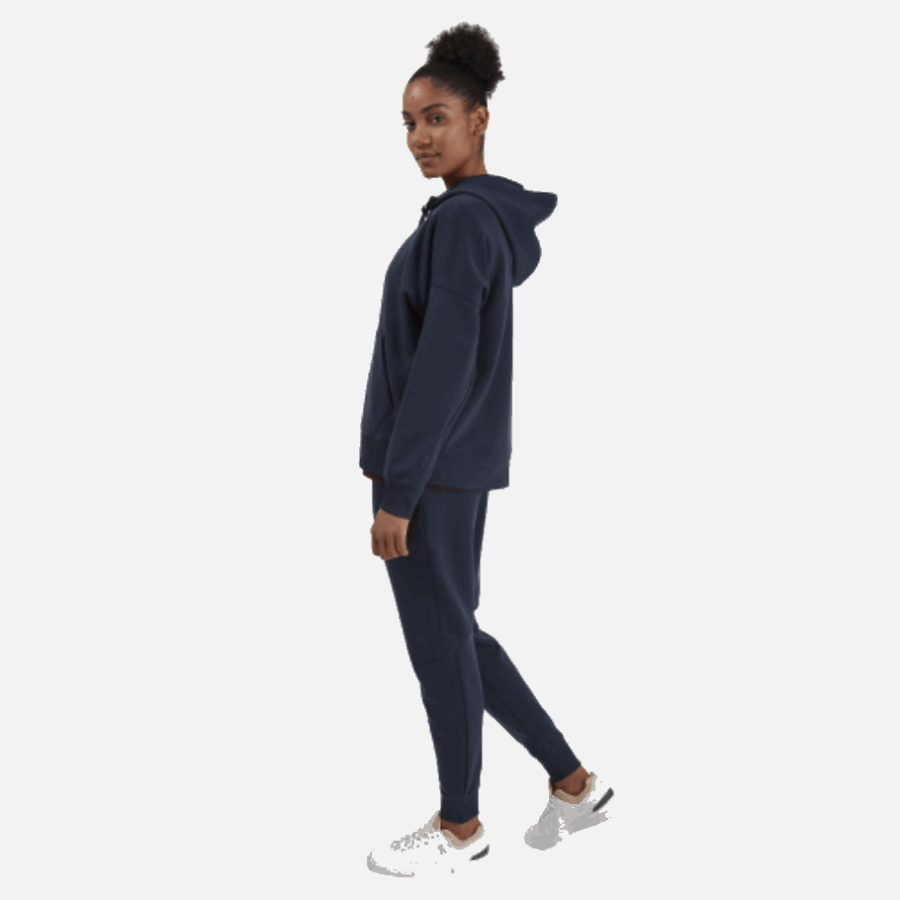 Navy Hoodie On Running