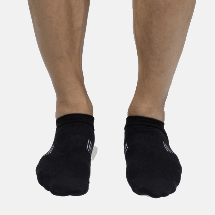 Chaussette Basse Ultralégère Noir-blanc Sur Running