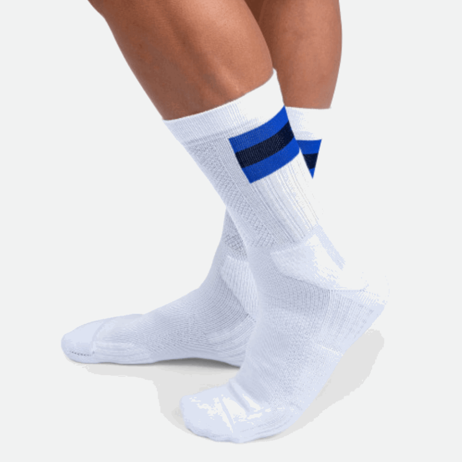 Chaussette De Tennis Blanc-indigo Sur Running Neuve