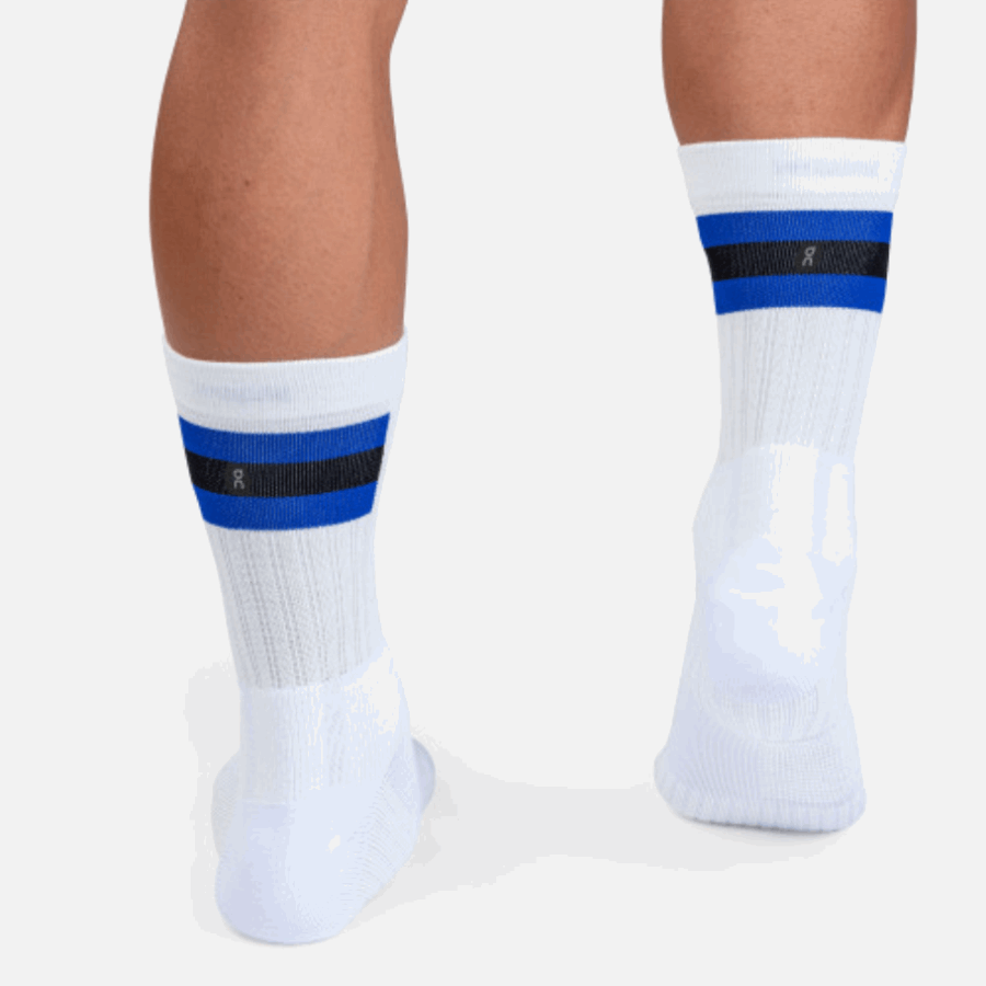 Chaussette De Tennis Blanc-indigo Sur Running Neuve