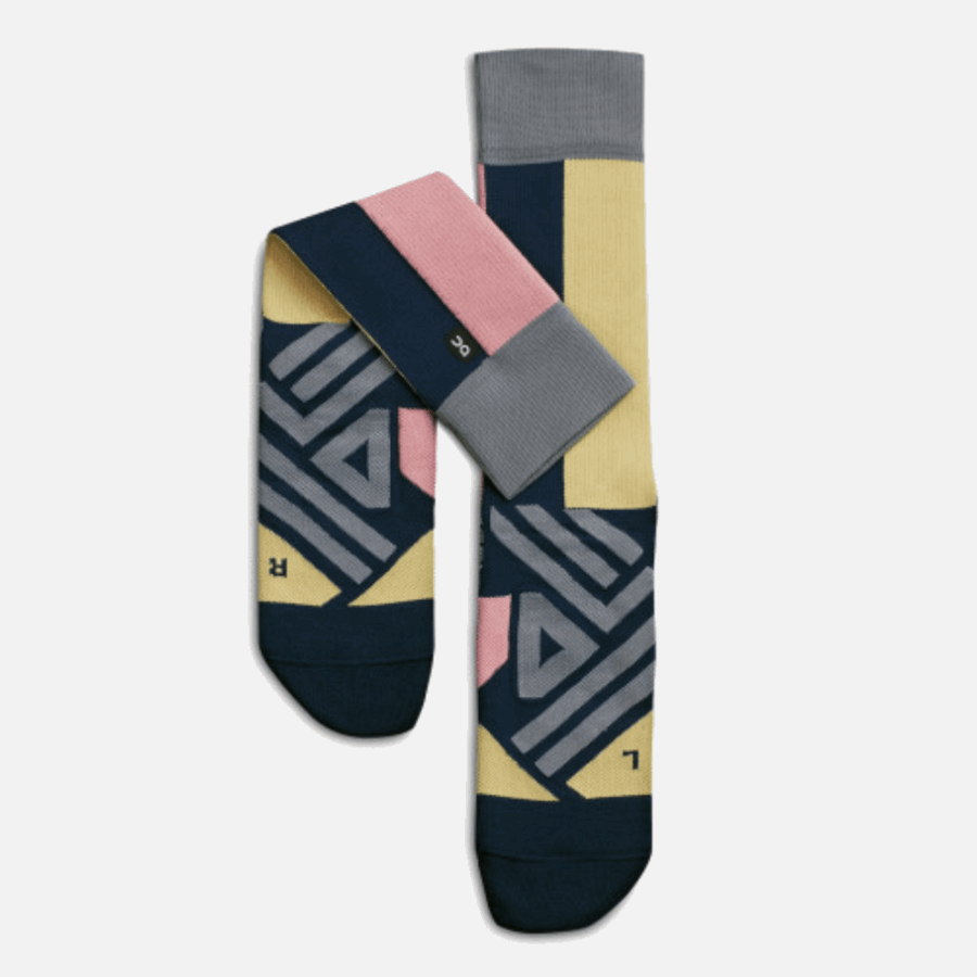 Chaussette Haute Marine-poussière Sur La Course