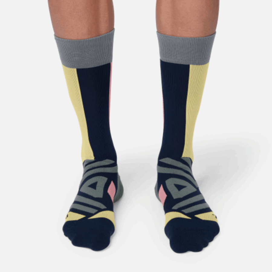 Chaussette Haute Marine-poussière Sur La Course