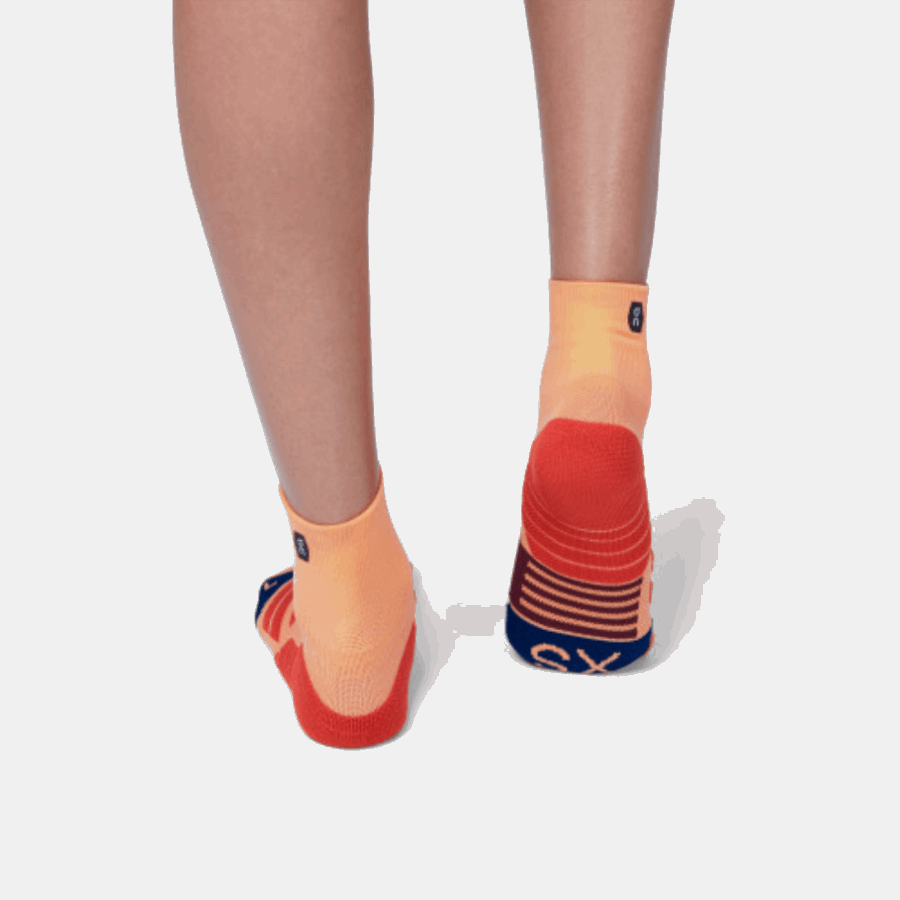 New Mid Sock On Running Coral-Navy