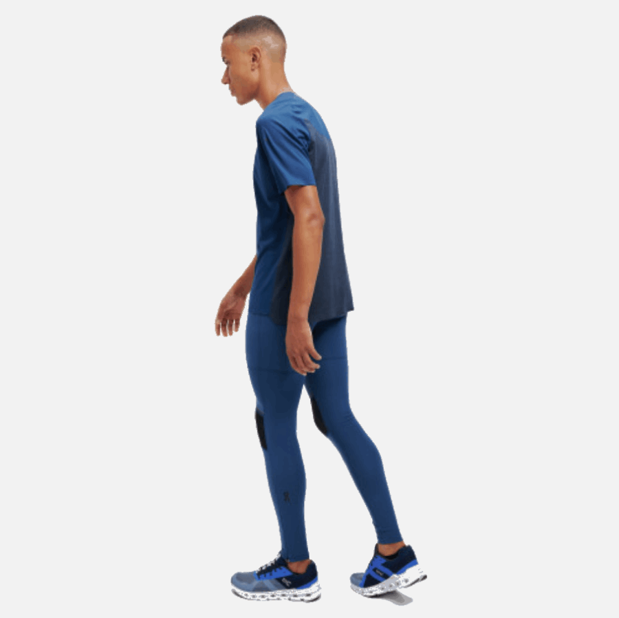 Denim-noir Sur Les Collants De Course Longs