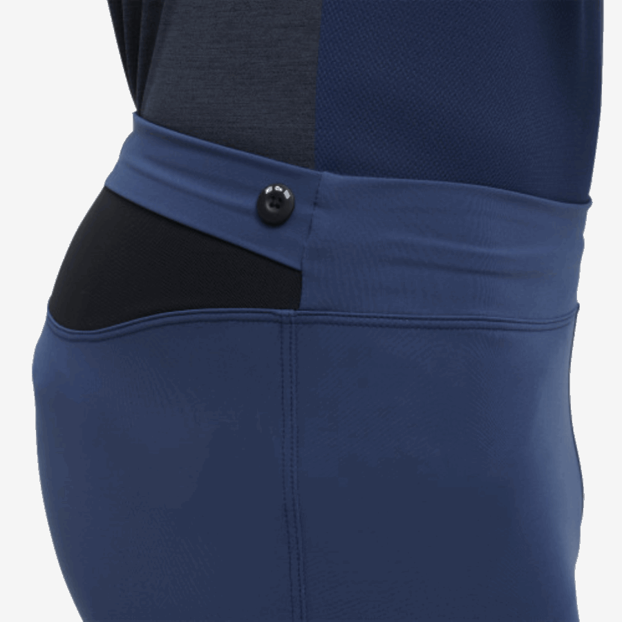 Denim-noir Sur Les Collants De Course Longs