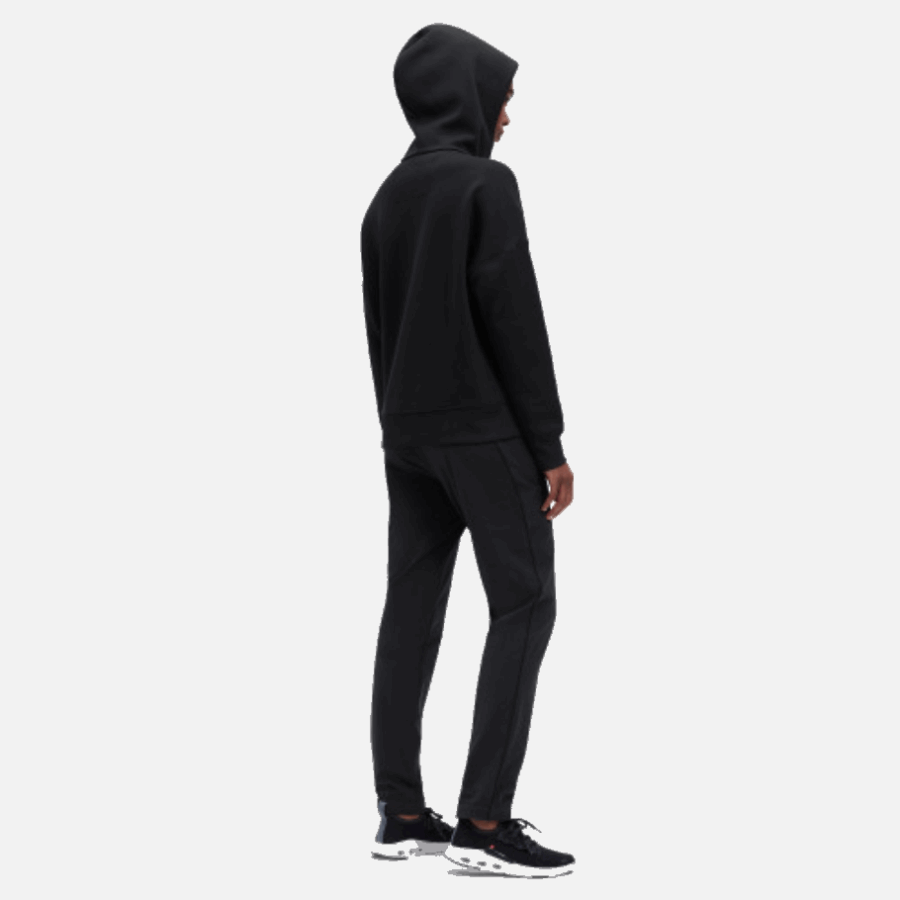 Black Zipped Hoodie On Running