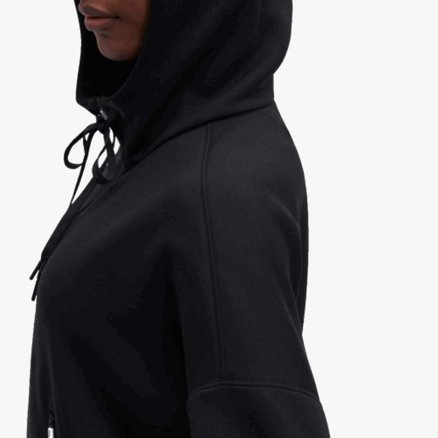 Black Zipped Hoodie On Running
