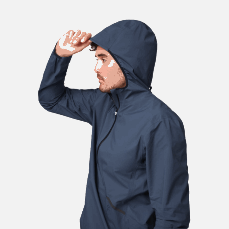 On Running Waterproof Anorak Navy