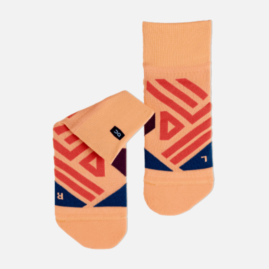 On Running Mid Sock Coral-Navy