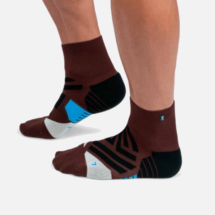 On Running Mid Sock Mulberry-Black