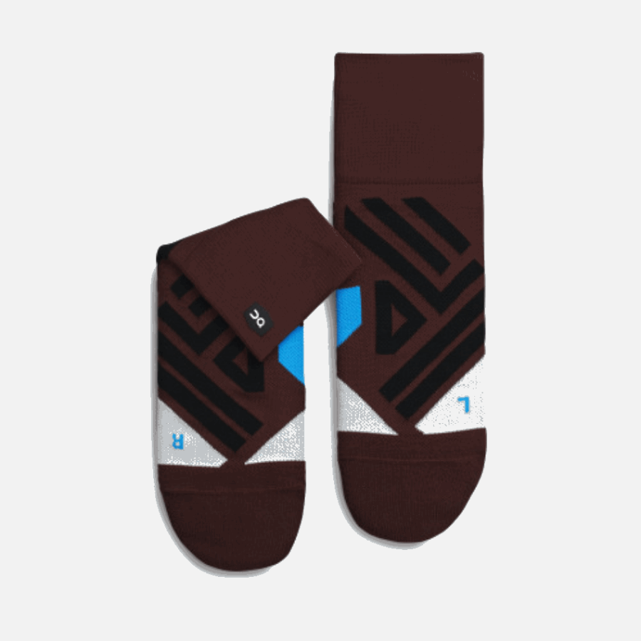 On Running Mid Sock Mulberry-Black