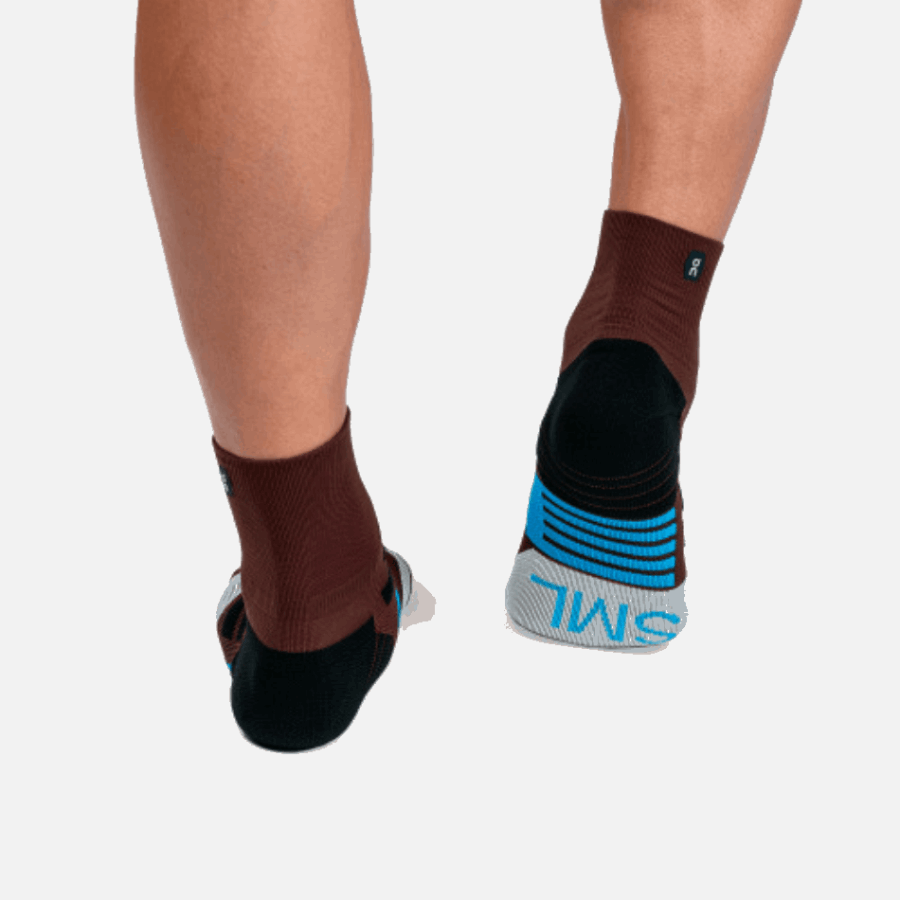 On Running Mid Sock Mulberry-Black