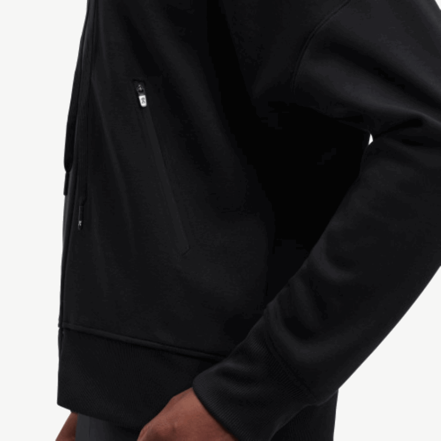 Fashion On Running Zipped Hoodie Black