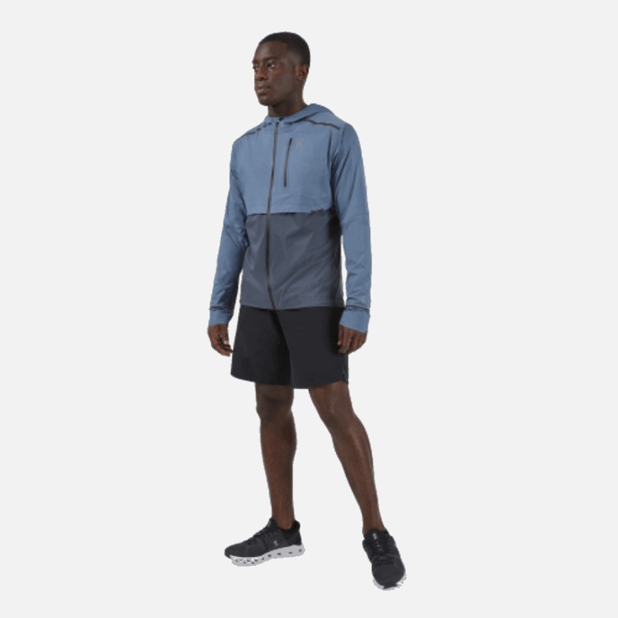 Sur La Veste Météo Running Céruléen-foncé