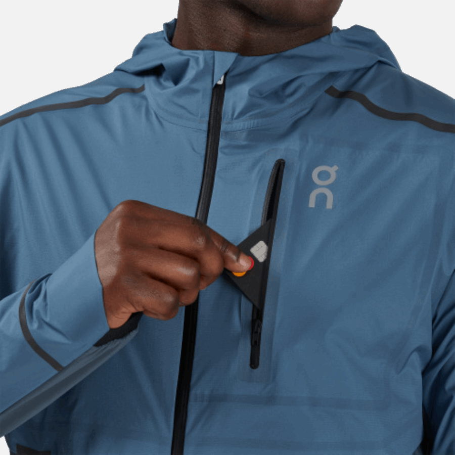 Sur La Veste Météo Running Céruléen-foncé