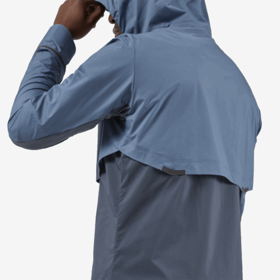 Sur La Veste Météo Running Céruléen-foncé