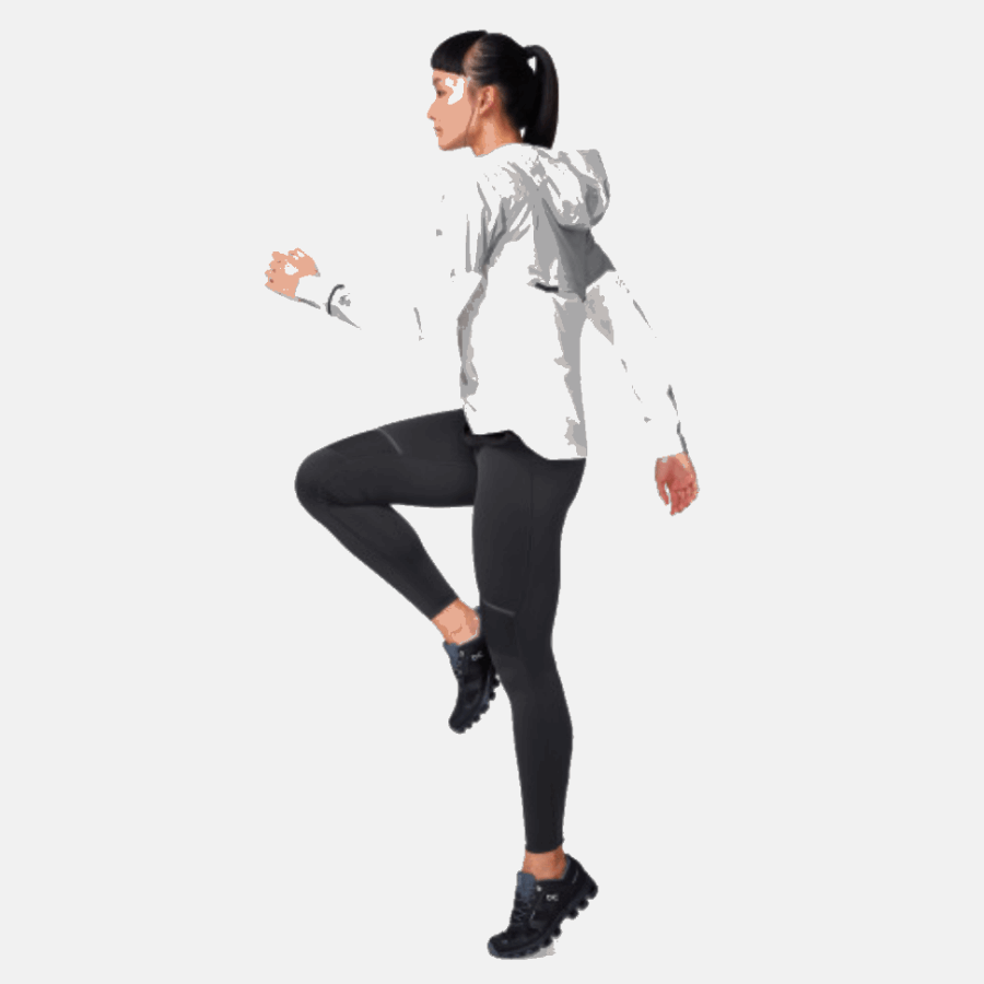 Veste Météo Gris-blanc Sur Running