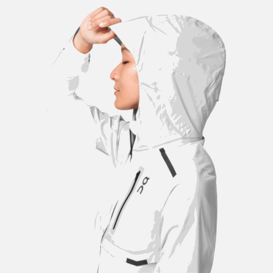 Veste Météo Gris-blanc Sur Running