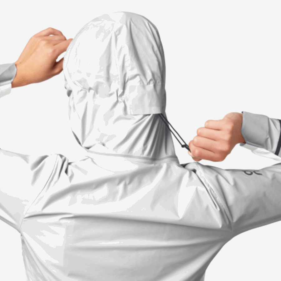 Veste Météo Gris-blanc Sur Running