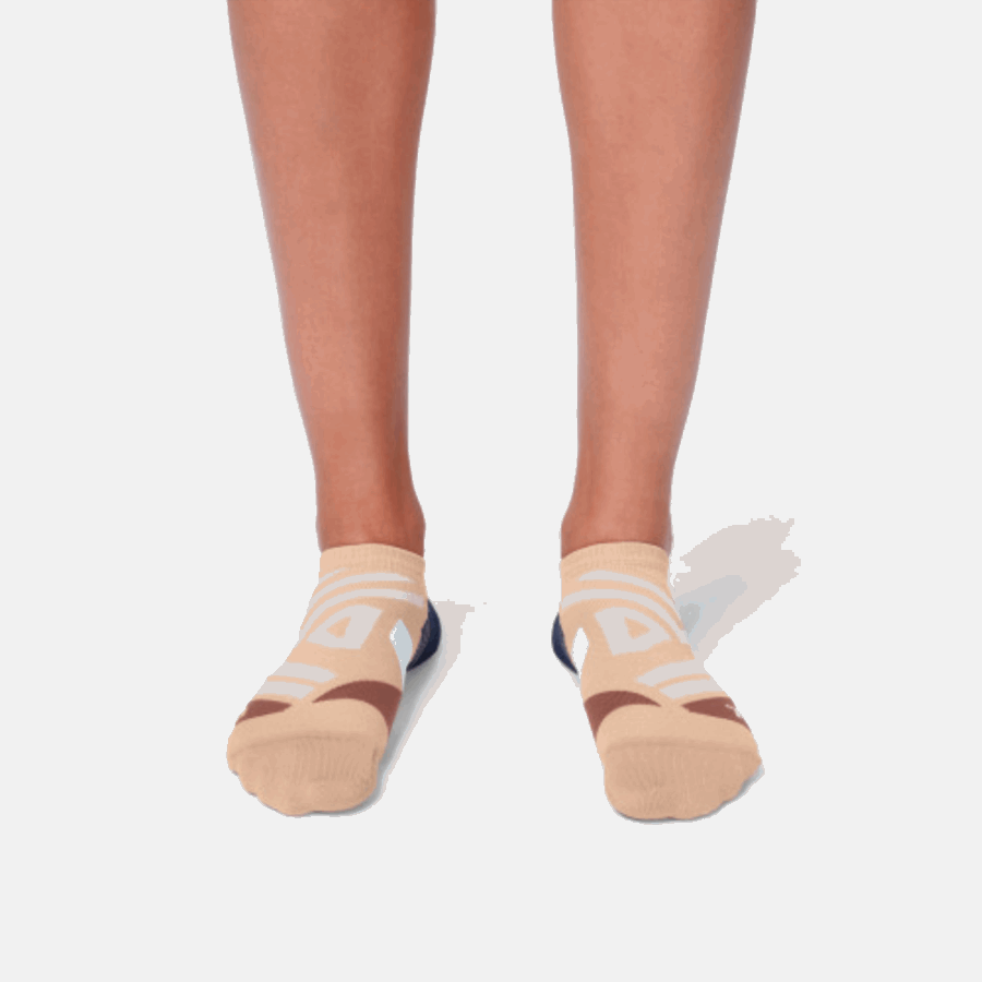 Chaussette Basse Sur Running Rose-marron-gris