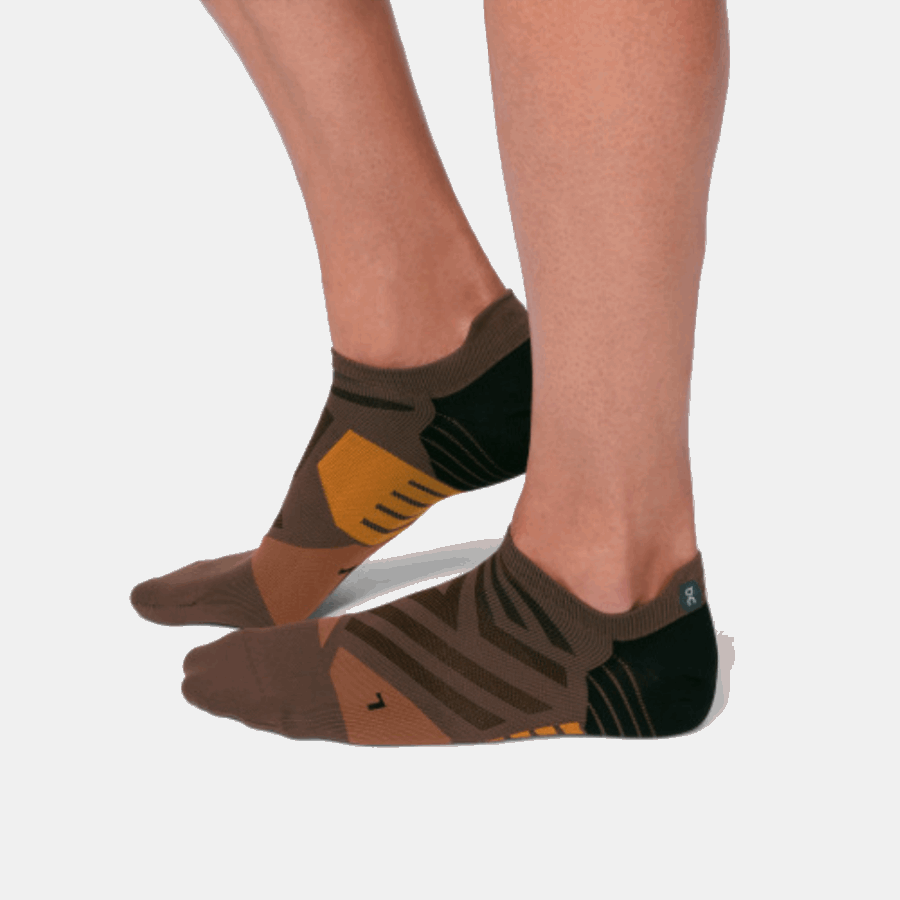 Chaussette Basse Sur Running Cacao-noir