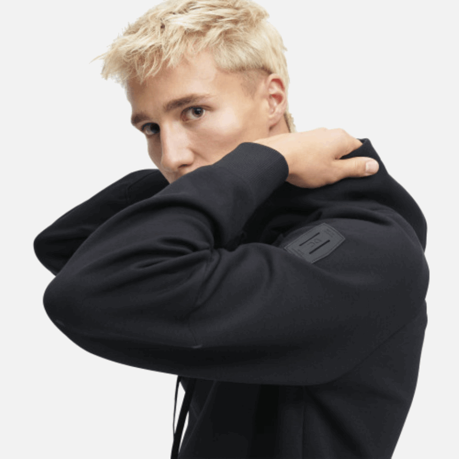 Sweat à Capuche Noir En Cours D'exécution