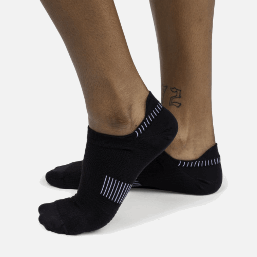Sur Chaussette Basse Ultralégère Running Noir-blanc