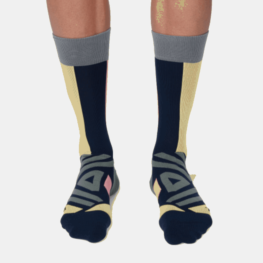 Chaussette Haute Sur Running Marine-dustrose